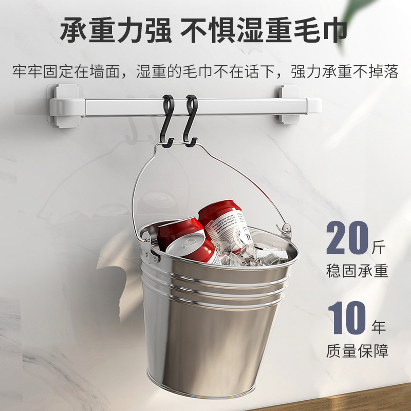 Toallero inodoro sin perforación Espacio Soporte para baño de aluminio Arteque para secar toallero de baño Red de red Varilla de almacenamiento de una sola varilla