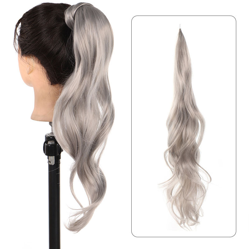 Peruca de cola de caballo, barra mágica de cabello, trenza de cola de caballo, simulación natural de ondas grandes, banda de fibra química, pelucina de cabello, trenza de cabello