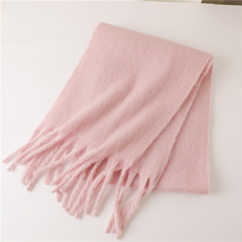 Mohair Schal Für Damen Und Herren Mit Fransen Und Perlen_voghion.com
