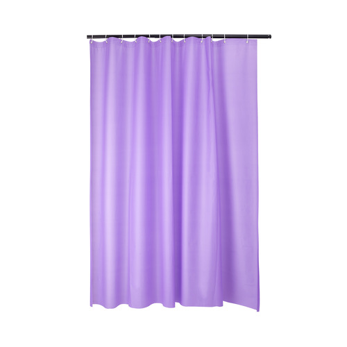 Solid color modern simple plain color waterproof and mildew proof PEVA shower curtain with hooks in complete colors