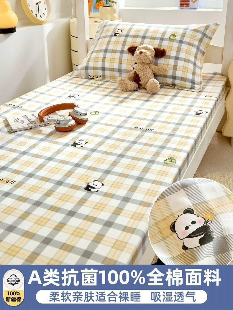 Dormitorio funda de sábana de algodón puro algodón estudiante universitario individual 90x190 funda de colchón cubierta protectora de colchón funda de cama antideslizante