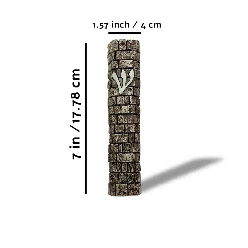 仿石树脂耶路撒冷西墙门柱经文盒Mezuzah shin犹太家庭祝福装饰品