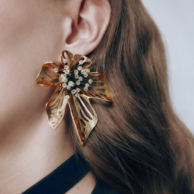 Fashion Flower Metal Plating Womenu0027S Earrings 1 Pair