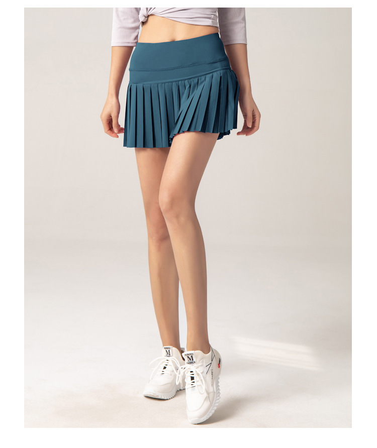 pleated solid color high waist high-elastic Culottes-Multicolor NSFH130013