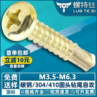 304/410不锈钢金色十字槽圆头钻尾螺丝自钻盘头燕尾螺钉M3.5/M4.2