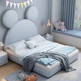 出口标准儿童床女孩 公主床.米小孩单人床青少年卡通床网红少女床