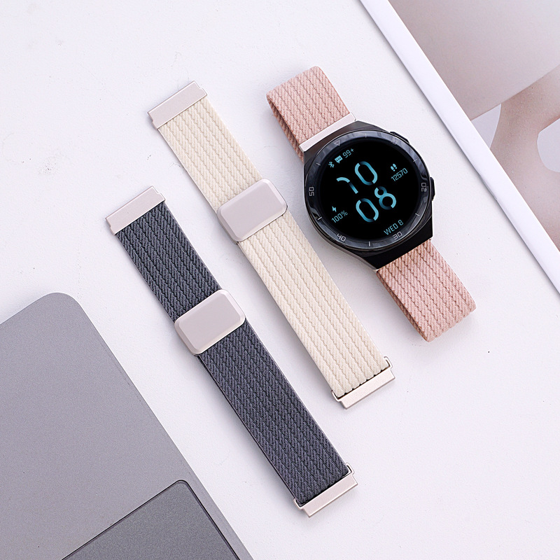 Huawei GT5 時計ストラップ通気性ナイロン織りカジュアルリストストラップ watch3pro ナイロン弾性磁気時計ストラップに適しています。|undefined
