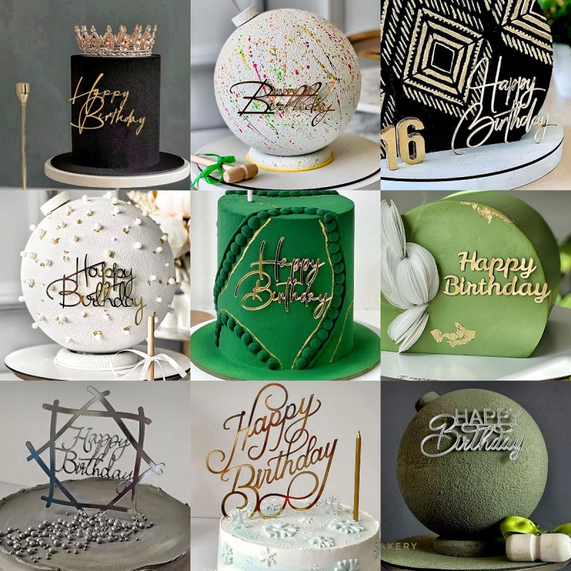 Cross -border INS style Happy Birthday Cake Side Ak clan decorative…