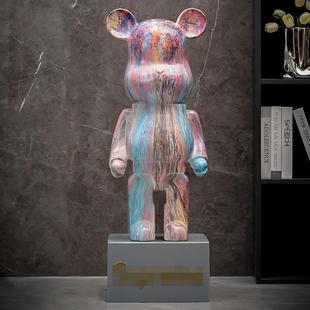 Light Luxury Tv Cabinet Large Floor-Standing Creative Decoration Ornaments Internet Celebrity Cartoon Violent Bear Piggy Bank Living Room Home