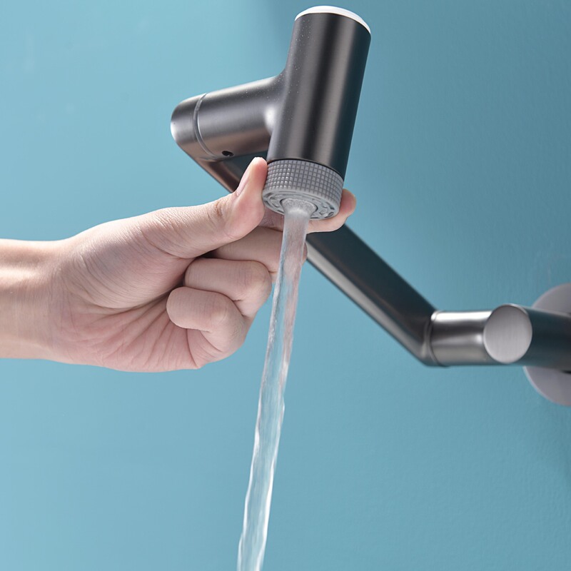 Cross-Border Embedded Wall-Mounted Faucet Two-Piece Set with Mechanical Arm and Universal Rotating Basin, Gun Gray Concealed Basin Cross-Border Embedded Wall-Mounted Faucet Two-Piece Set with Mechanical Arm and Universal Rotating Basin, Gun Gray Concealed Basin
