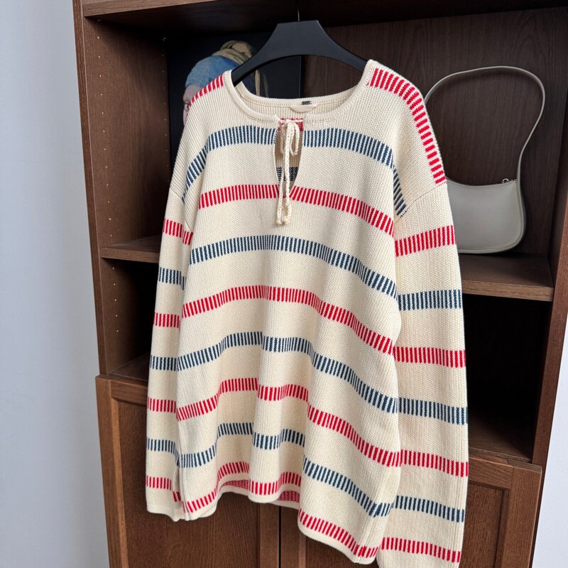 Vintage striped, thick cotton knit sweater Vintage striped, thick cotton knit sweater