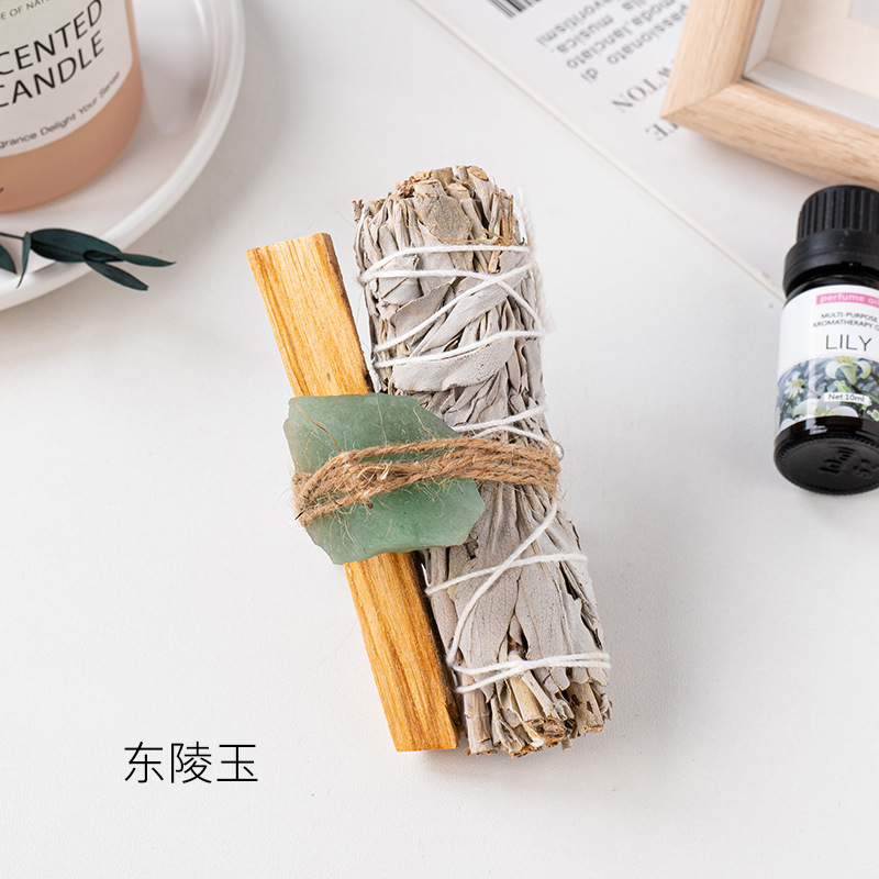 アメリカのカリフォルニア産ホワイトセージ、シダー、ラベンダー、ブルーグラスのアロマセット、空間浄化用聖なる木ホワイトセージ