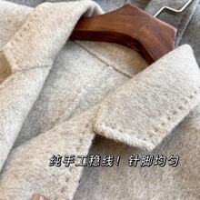 骆驼绒双面羊毛羊绒手感女装中长款呢子大衣毛呢外套女冬036