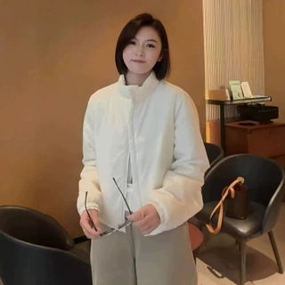 休闲风立领短款棉女2026秋季新款时尚加厚保暖显瘦百搭棉衣外套潮