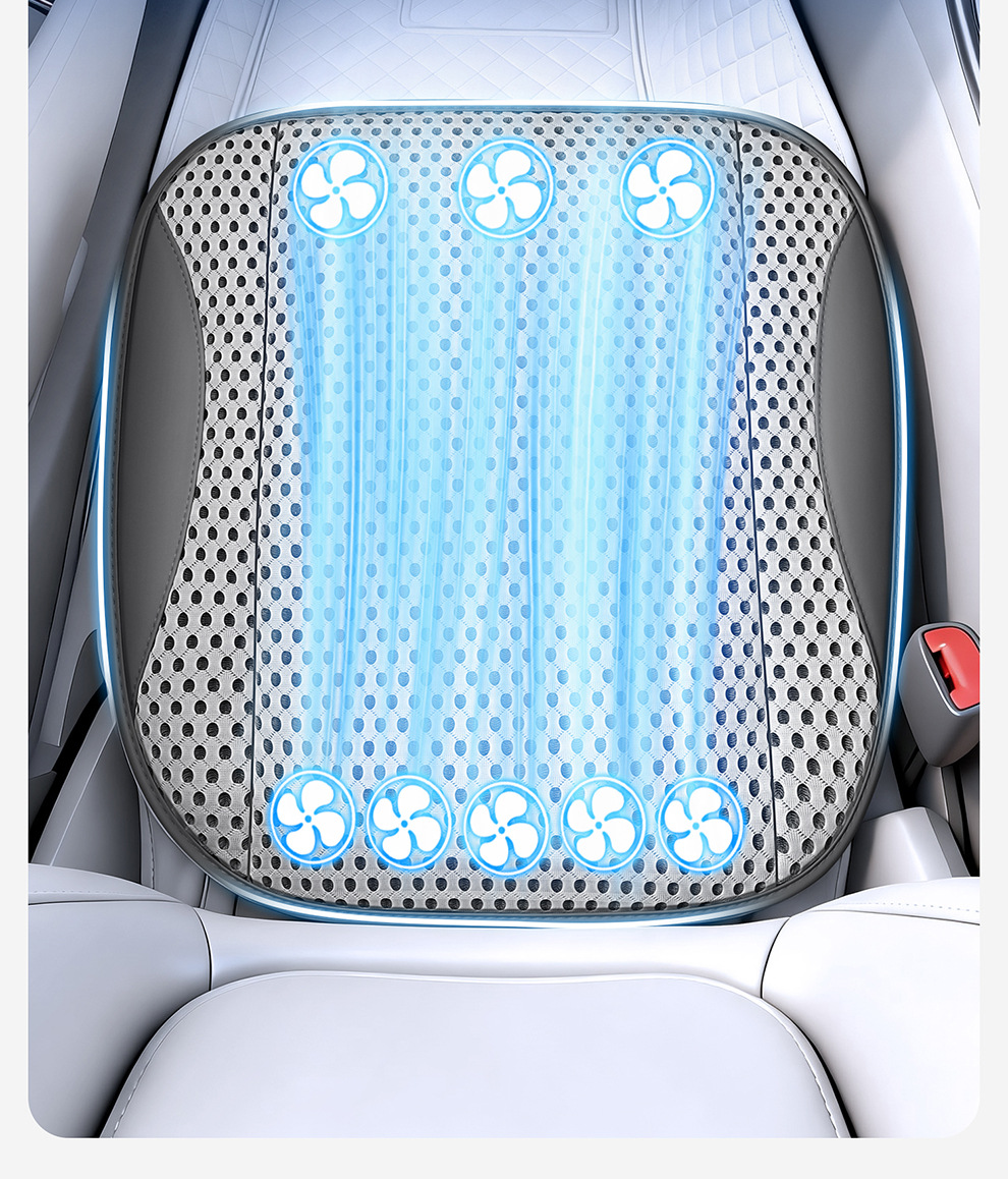 Car Seat Cushion, Summer Cooling and Ventilating Seat Cushion, Breathable and Heat-Dissipating, Household USB Fan Seat Cushion, Car Ice Silk Cooling Cushion