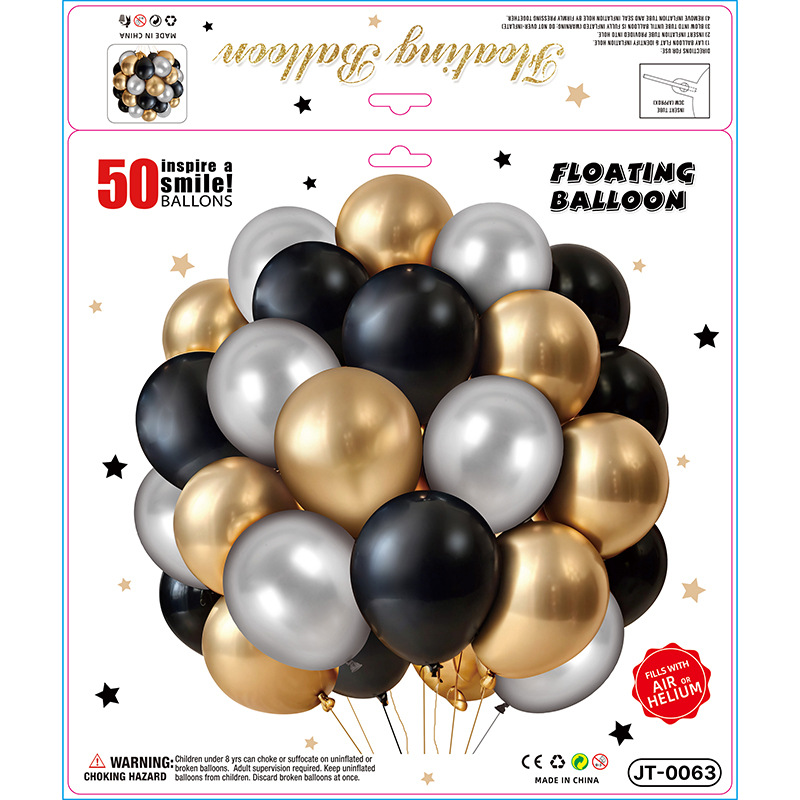 50Pcs set de globos transfronterizos al por mayor matte decoración de cumpleaños escena de decoración de la fiesta artículos de vestuario de alta calidad