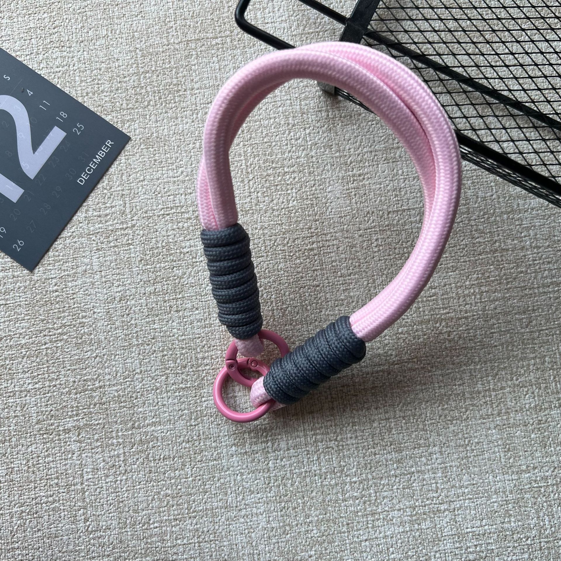 핑크 그레이 더블 링