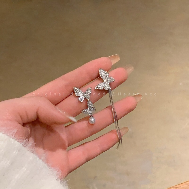 Earrings Classification 1 Pair Lady Flower Bow Knot Inlay Alloy Artificial Diamond Earrings