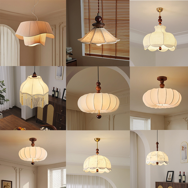 Cross-Border Foreign Trade Vintage Bedroom Fabric Bedside Pendant Light, Retro Dining Room Pendant Light, Nanyang Style Cloakroom Bar Pendant Light Cross-Border Foreign Trade Vintage Bedroom Fabric Bedside Pendant Light, Retro Dining Room Pendant Light, Nanyang Style Cloakroom Bar Pendant Light