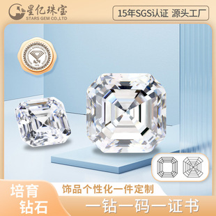 Cultivated Diamond Hpht Asscher 1 Carat Synthetic Diamond Pagoda Wholesale Bare Stone Jewelry Laboratory Diamond