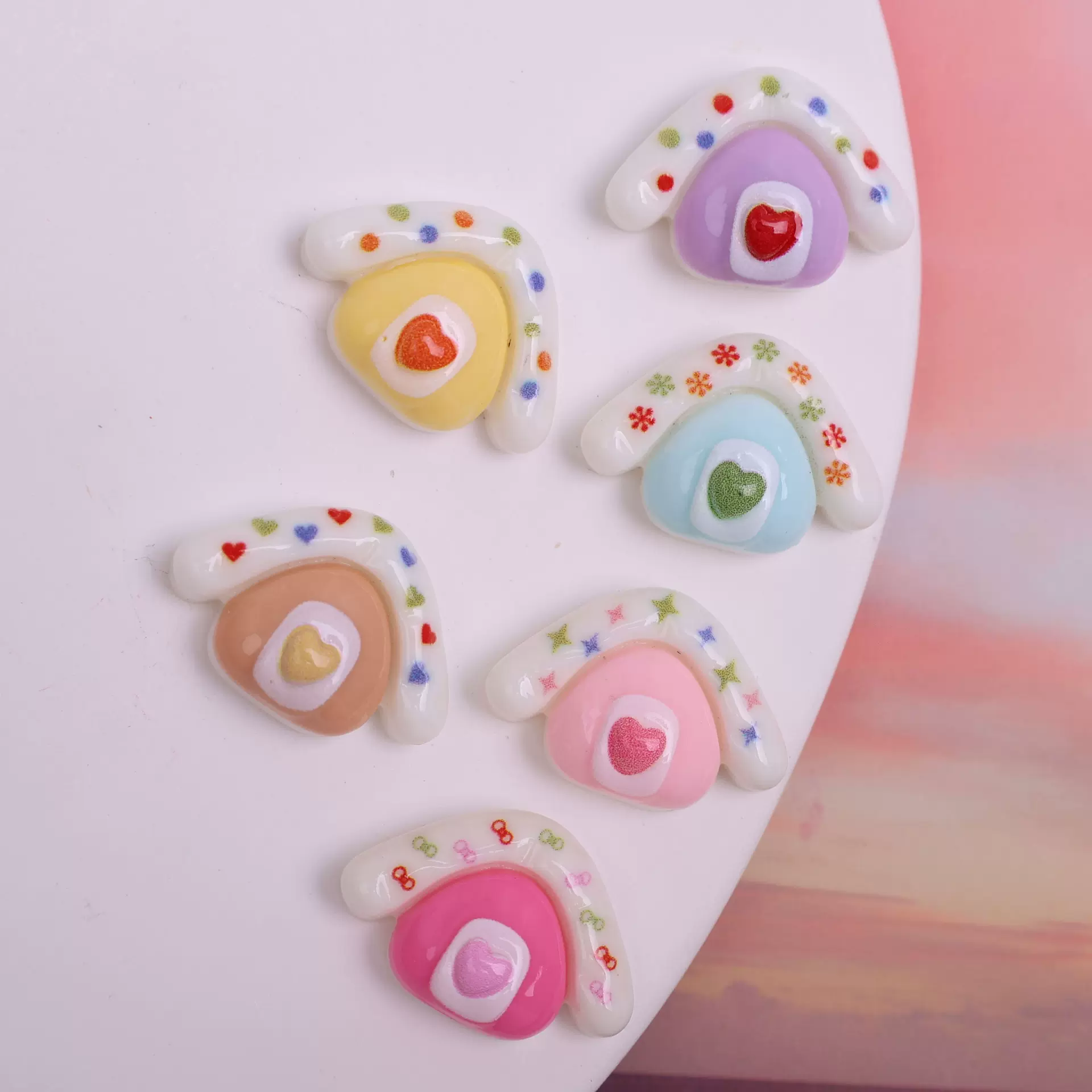 仿真微缩食玩爱心小房子树脂 diy头饰发夹头绳贴片手机壳饰品配件