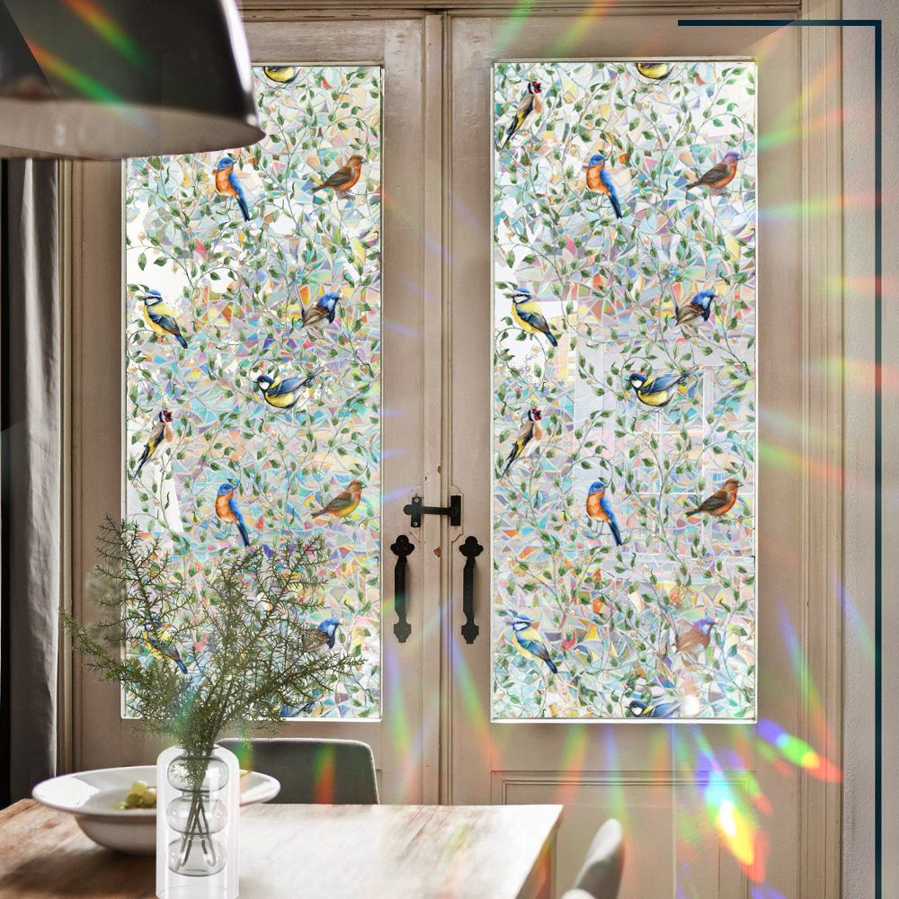 140g Weight Glass paster Home Textiles & Decor Type PVC Material Leaf Pattern Casual, Pastoral Style Casual Pastoral Leaf PVC Glass Paster Wall Art 161