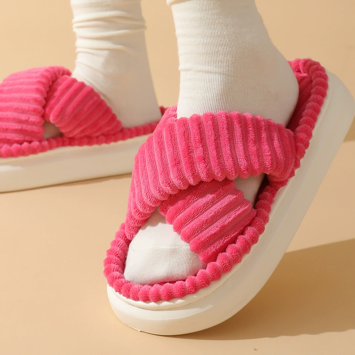 Плюшевые тапочки, Женская Внешняя торговля, крест двух тапочек Мао, Amazon, трансграничный отдых, теплые хлопковые тапочки, производители