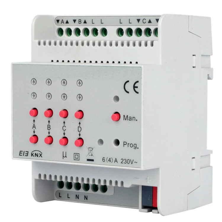 Интеллектуальное освещение KNX, привод для 4-х дорожных занавесов ILN.CR4.6.1