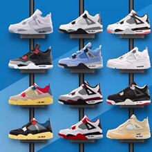 莆田鞋耐尅官AJ4午夜蓝电母黄白黑乔4大码男女运动蓝球实战运动鞋