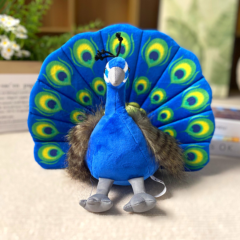 Simulación creativa de pavo real juguetes de peluche muñecas recuerdos zoológicos muñecas de tela muñecas regalos para niños al por mayor
