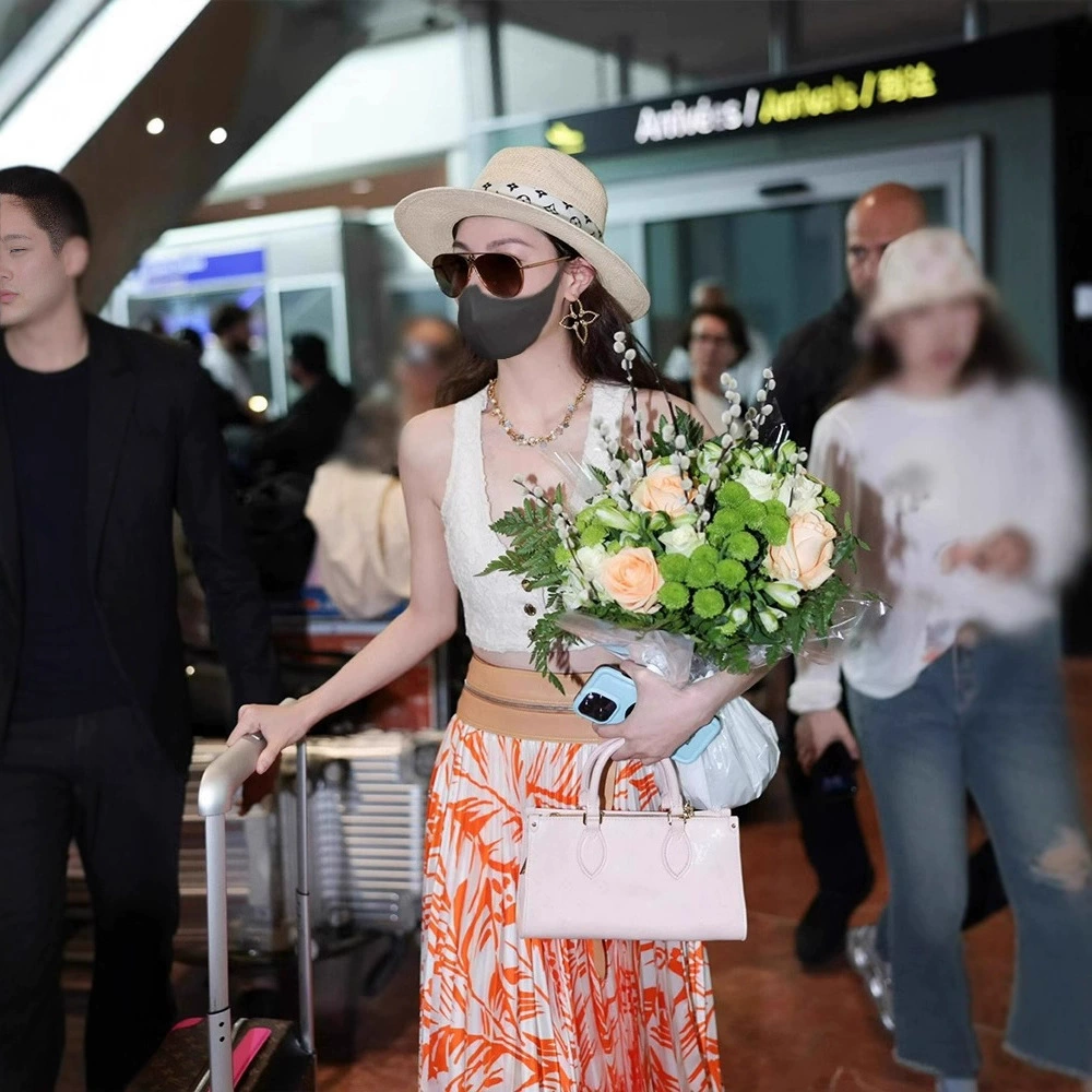 4055 желтая шифоновая плиссированная юбка с принтом для женщин, весенняя новая горячая стильная французская юбка трапециевидной формы с элитным элегантным дизайном