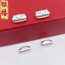 足银999萌宠法棍猫手工diy编绳串珠子可爱猫咪转运珠散珠子配件