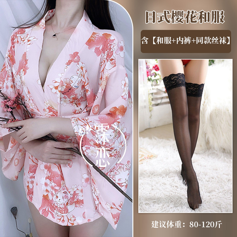 핑크 프린트 + 블랙 스타킹