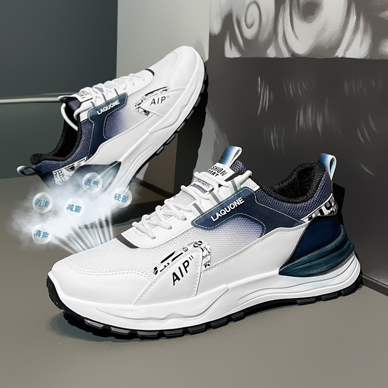 Torre Shoes Men's 2024 Summer and Autumn New Style Breathable Mesh Basketball Shoes ISN Korean Style Student Casual Sports Running Shoes for Men