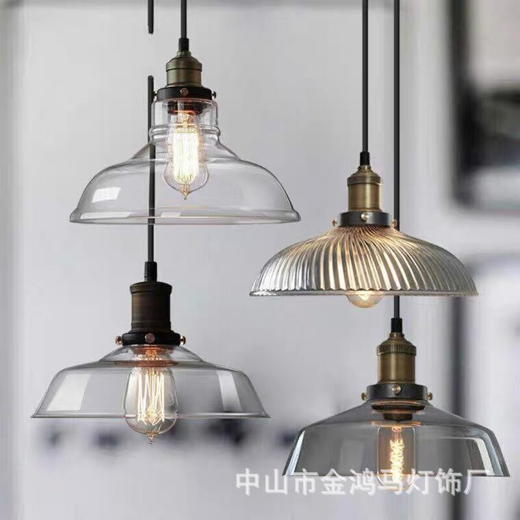 Scandinavian Simple Romantic Industrial Style Personalized Creative Restaurant Cafe Bar Living Room Bedside Single-Head Glass Chandelier