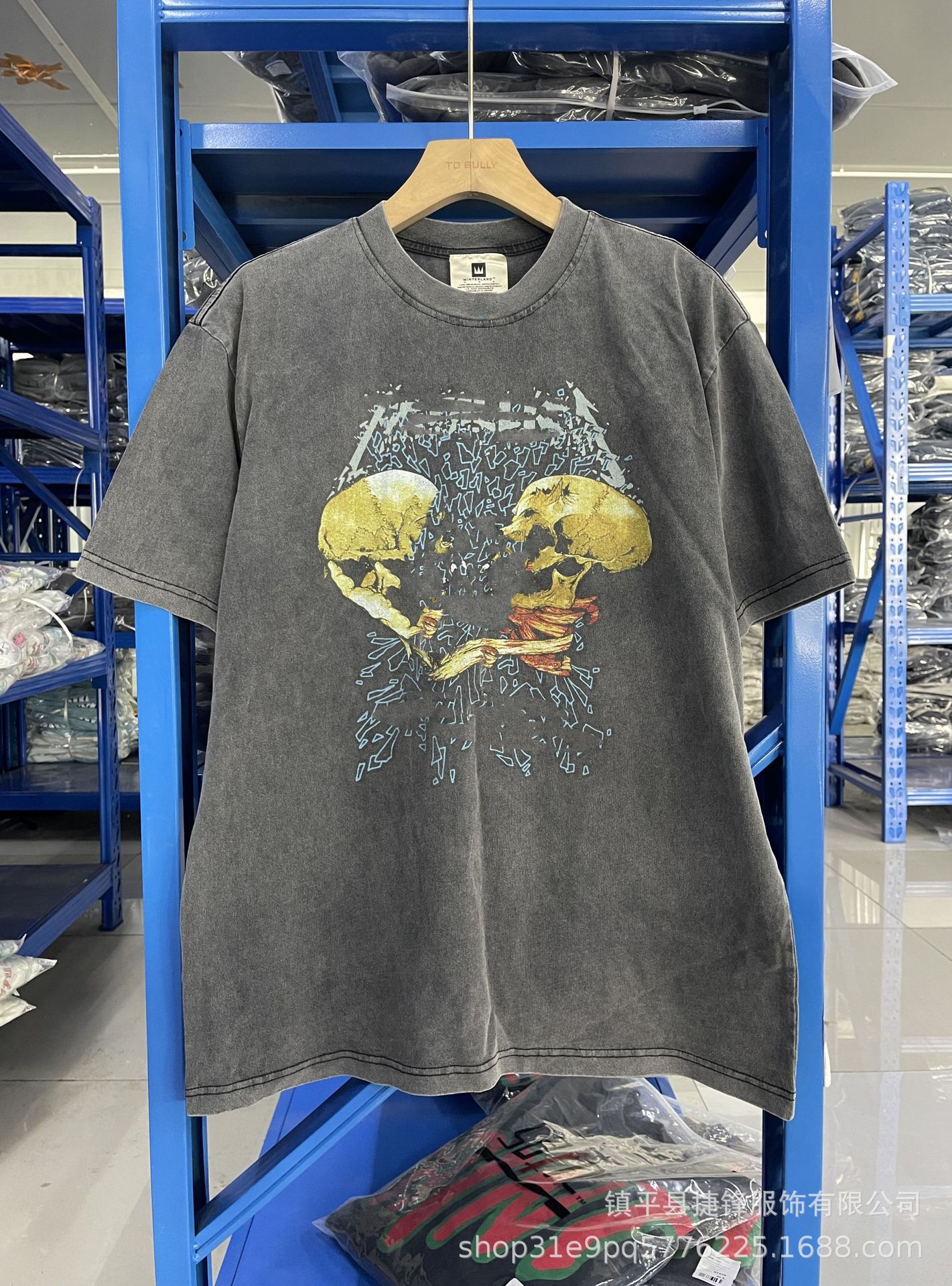 クロスボーダーの新型欧米のファッションブランドのレトロな水洗いは古い落書きをします。