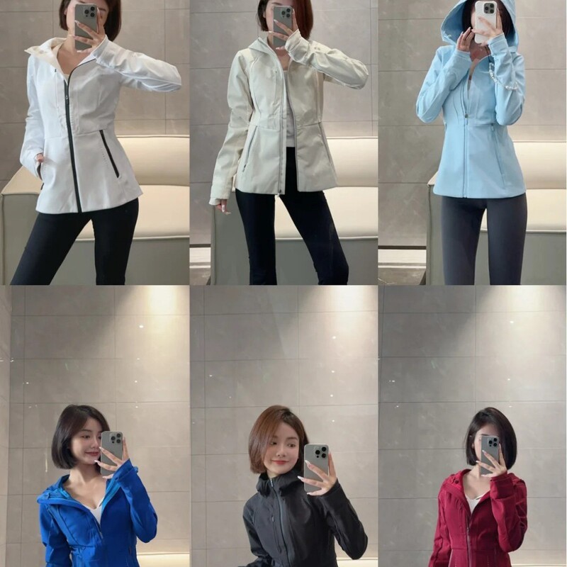 Winter Waterproof Hooded Slim Look Outdoor Sports Jacket Jacket fleece-lined Soft Shell Rushwork Zipper Cardigan Yoga Clothes