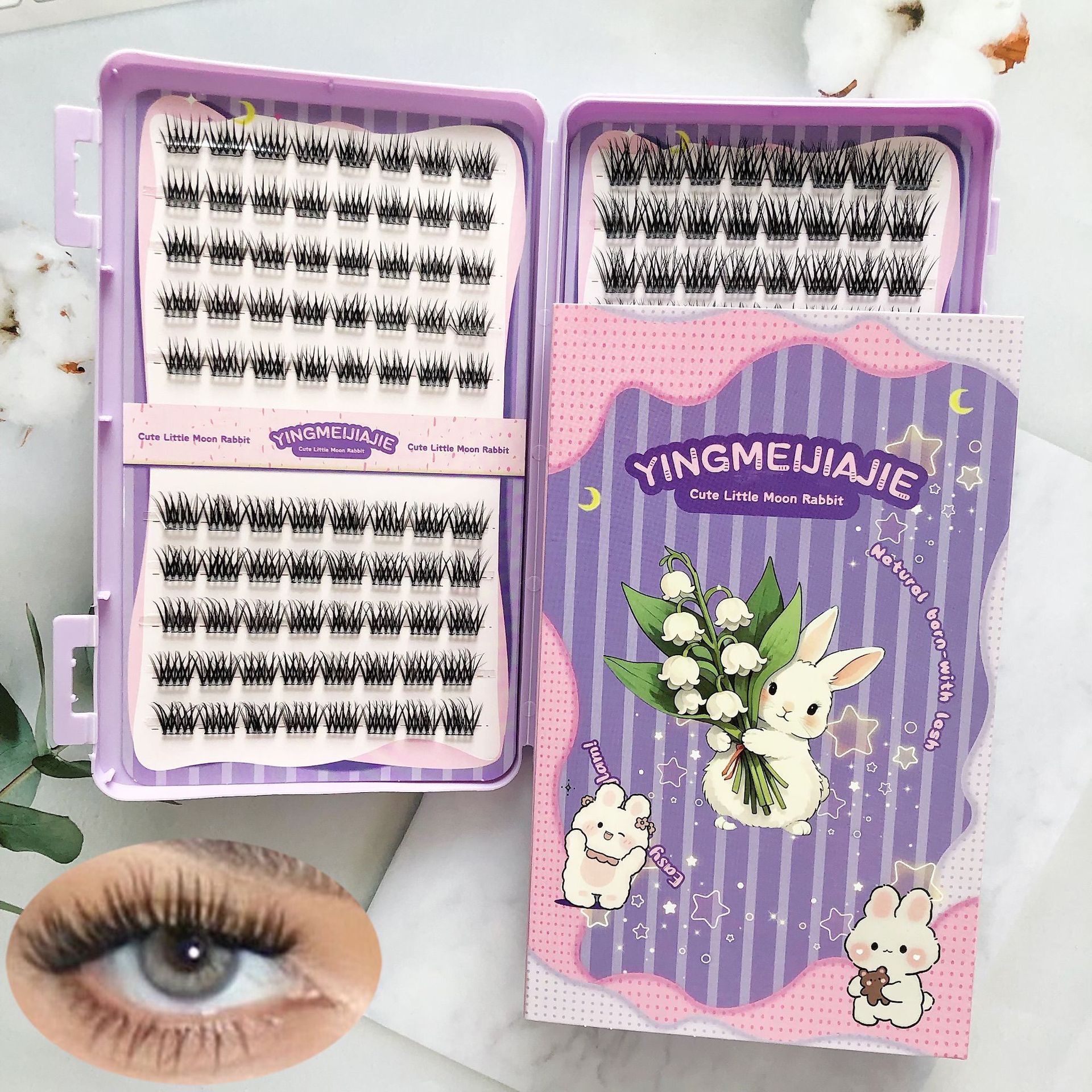 20 filas de paquete de regalo de pestañas falsas transfronterizas YF27 densas adecuadas para DIY demonios sin pegamento pestañas falsas