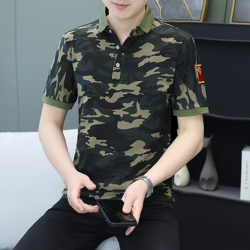 Ready Stock Embroidered Cotton Short-Sleeved T-Shirts, Men's Polo Shirts, Casual Men's T-Shirts, Training Clothing, Work Clothes Wholesale