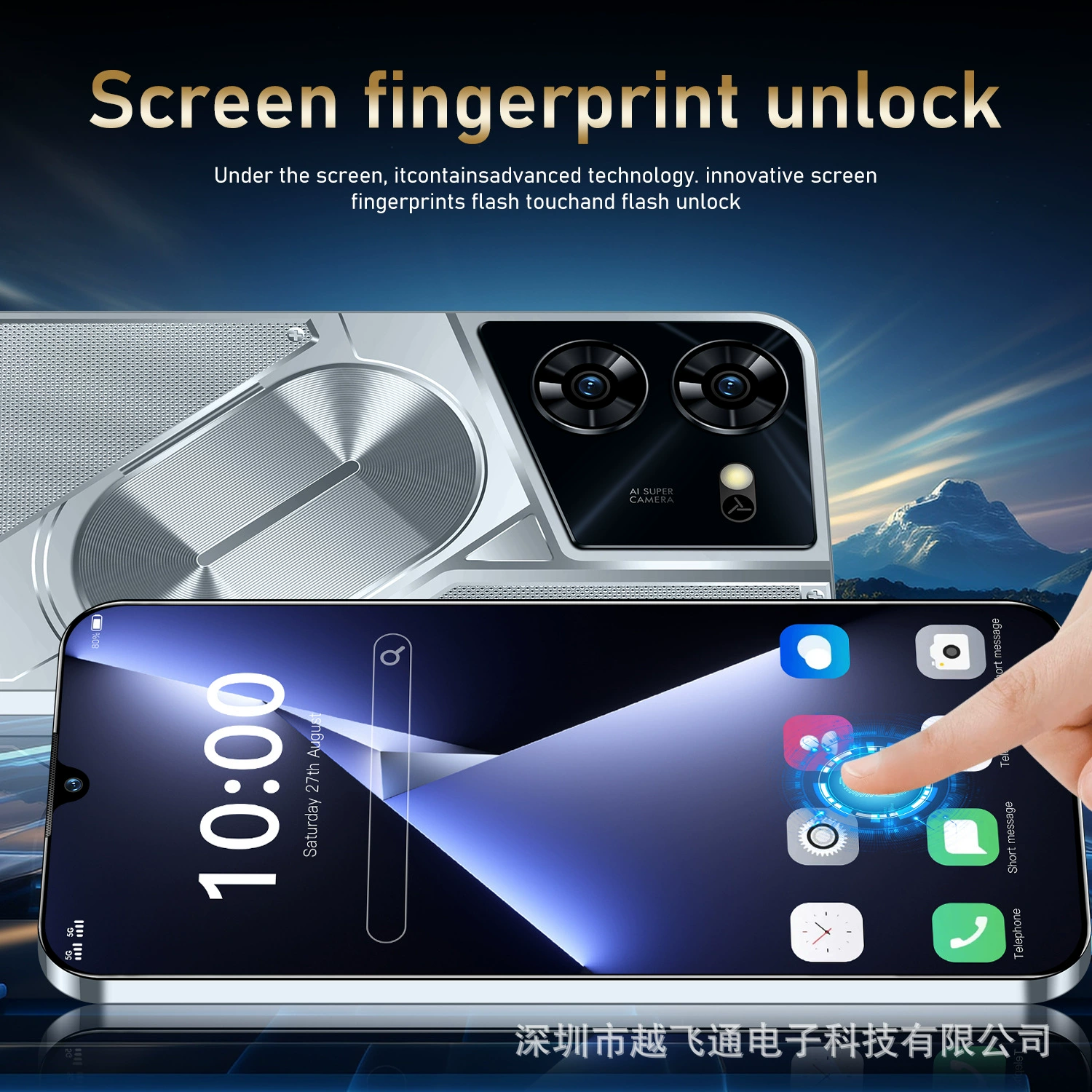 Персонализированный кросс-граничный глобальный смартфон Pova5 Pro с ультракрупным экраном, высоким разрешением, 16+1T источник фабрика (хит продаж)