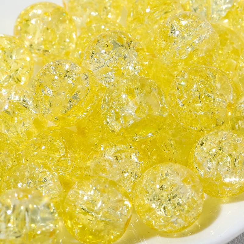 卡10珠子冰裂散珠透玻璃爆花内碎珠手工10mm串珠制作手串项链首饰|undefined