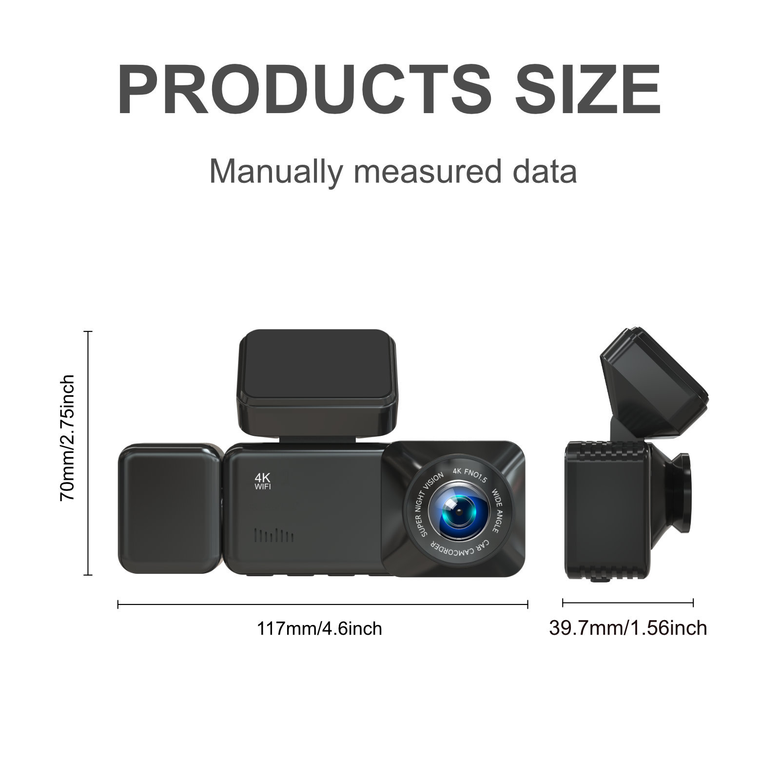 6706 3路录像3 lens car dashcam高清跨境行车记录仪4K wifi GPS