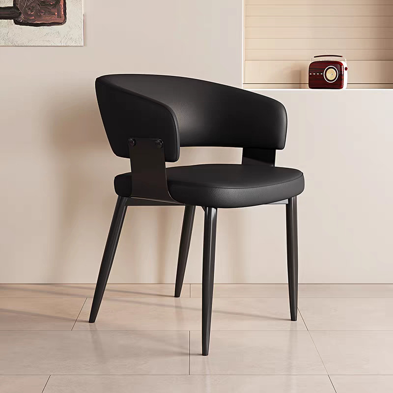 Mesa y silla de comedor minimalistas italianos 2025 nuevo estilo de lujo ligero de alto nivel sensación de respaldo casero taburetes de té silla de respaldo medieval