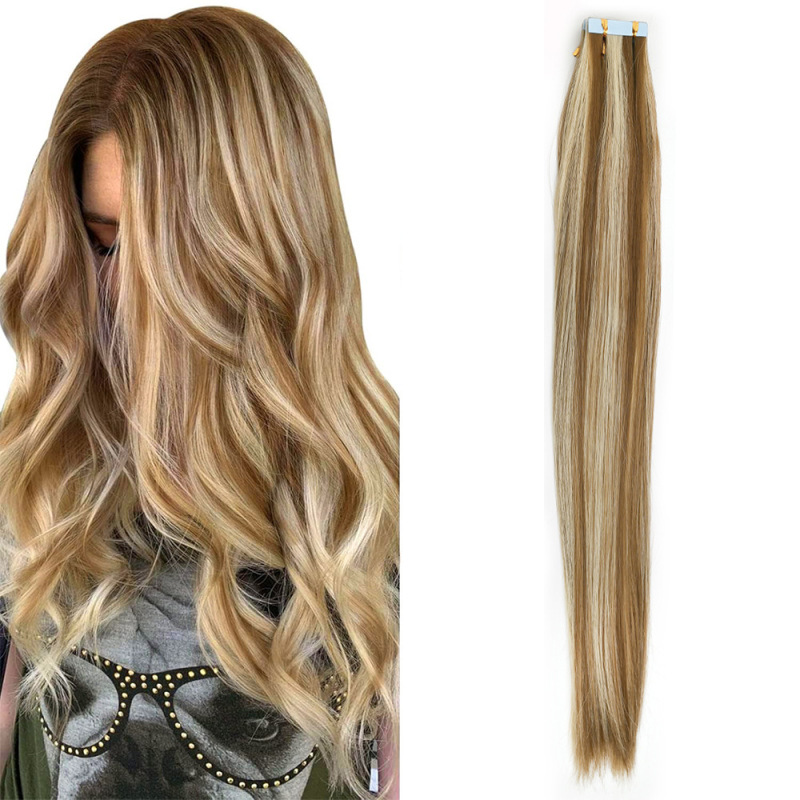 Tape in Extensions European and American Film Hair Extensions Wig Women's Natural Invisible Traceless Chemical Fiber Viscose Hair