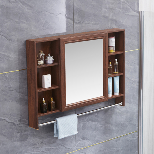 Ft Bathroom Mirror Cabinet Simple Wall Hanging Mirror Box Storage Laminated Rack Toilet Dressing Waterproof Mirror Toilet