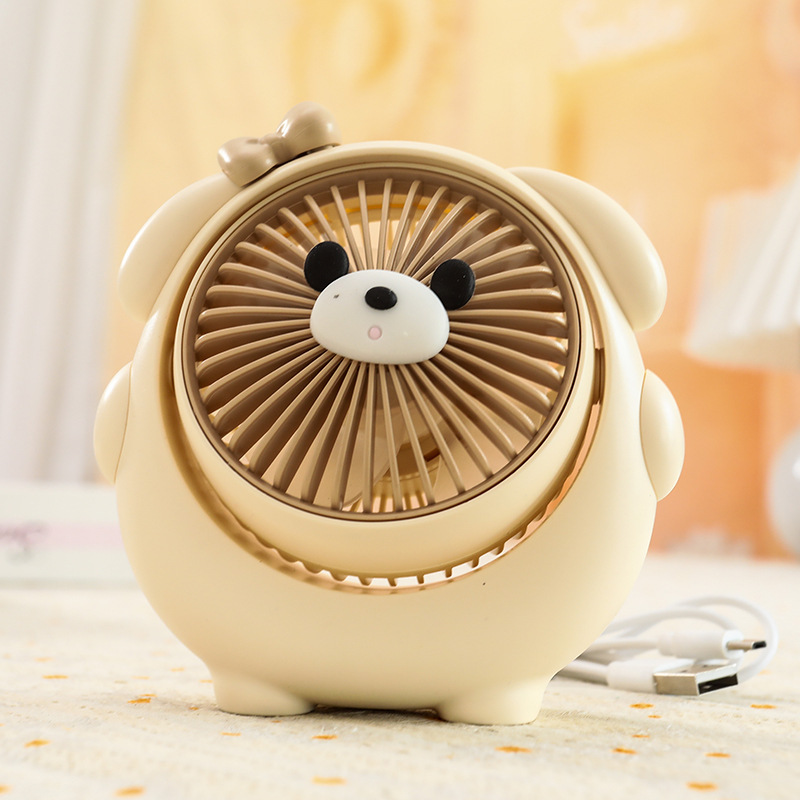 新型萌え犬かわいい扇風機USB充電三段角度調整デスクトップベッド家庭用手持ち扇風機|undefined