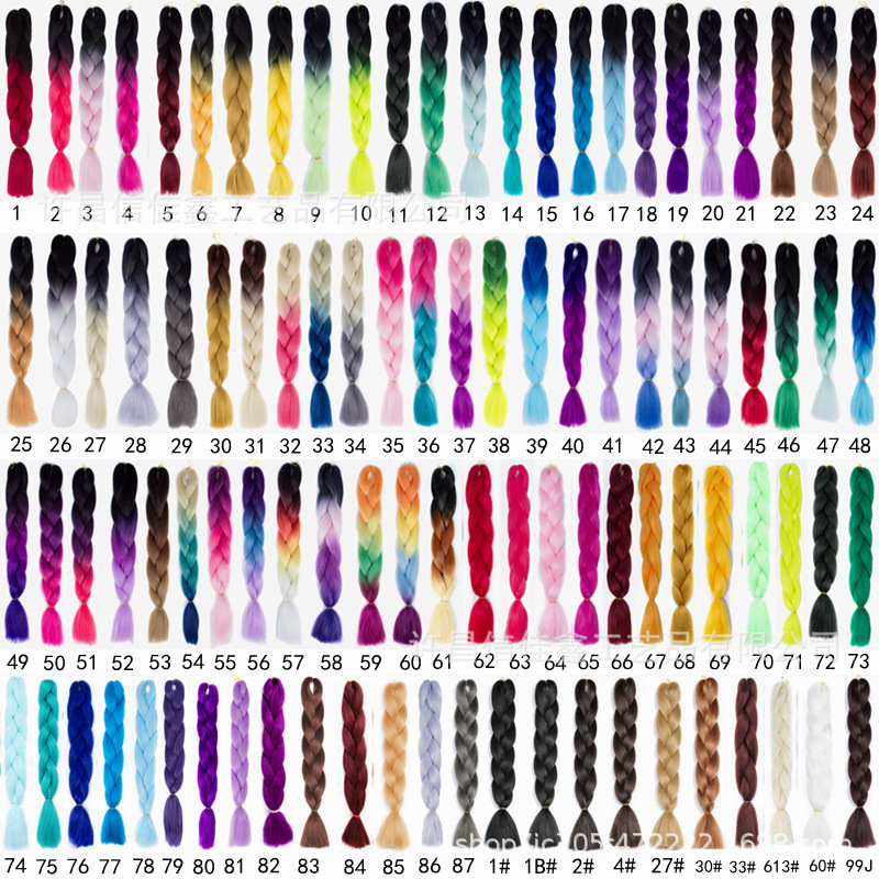 Wholesale African dirty braid wig female color gradient chemical fiber big braid twist Bo debate high temperature silk big thick loose braid