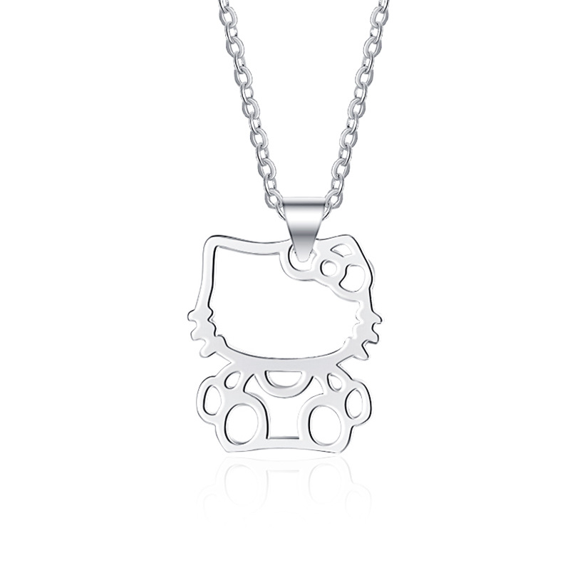 Smooth KT Cartoon Kitty Pendant Japan and South Korea Trend clavicle Small pendants children Jewelry Confidante birthday gift