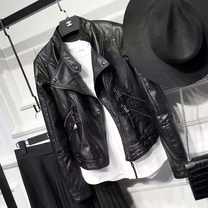 2026 Spring and Autumn New Style Women's Leather Jacket for Petite Figures, Short Biker Style, Slim Fit, Fashionable and Versatile Pu Leather Jacket 2026 Spring and Autumn New Style Women's Leather Jacket for Petite Figures, Short Biker Style, Slim Fit, Fashionable and Versatile Pu Leather Jacket
