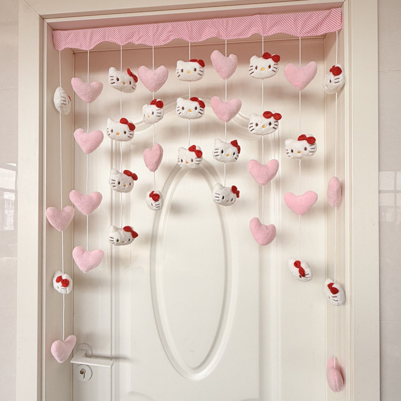 Love and Affection Self-Adhesive Door Curtain, Hanging Curtain, Partition Curtain, Universal for All Seasons, No-Drill Door Curtain, Shop Door Curtain, Cartoon Animation